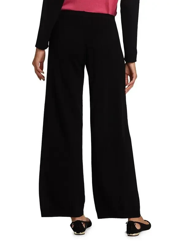 NEW Joan Vass wide-leg wool & cashmere sweater pants Size L  #S8127