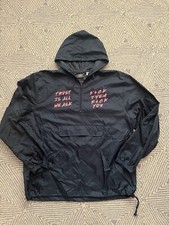 New World Republic Nylon 1/4 Zip Pullover - Trust is All We Ask - Blue/Pink - La
