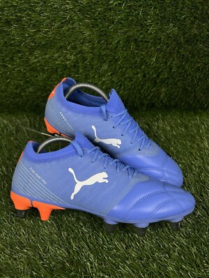 Puma Avant Pro Rugby Soccer Cleats Metal Blue Orange Mens Us Sz9 106714-03 Uk 8