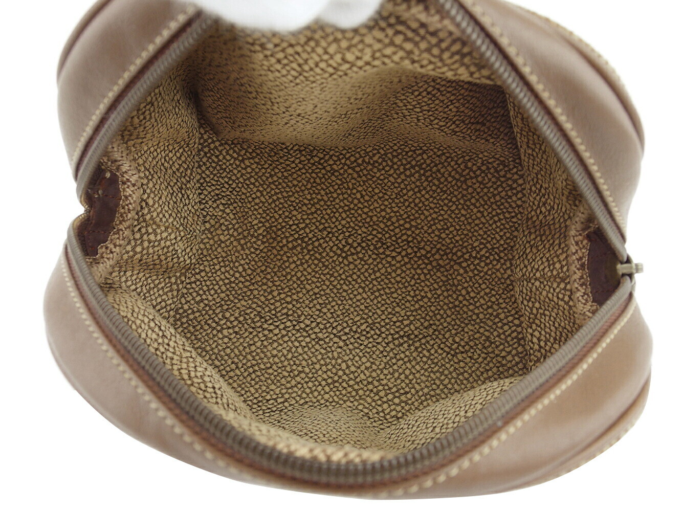 BORBONESE Pouch Brown beige mens 913907 Authentic… - image 6
