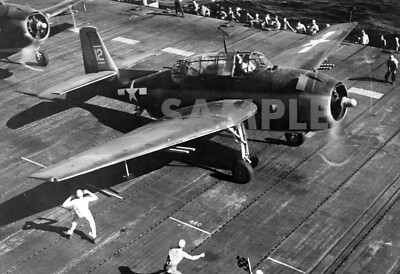 U.S. Navy Grumman TBF Avenger USS Bunker Hill 13x19 World War II Photo WW2 93