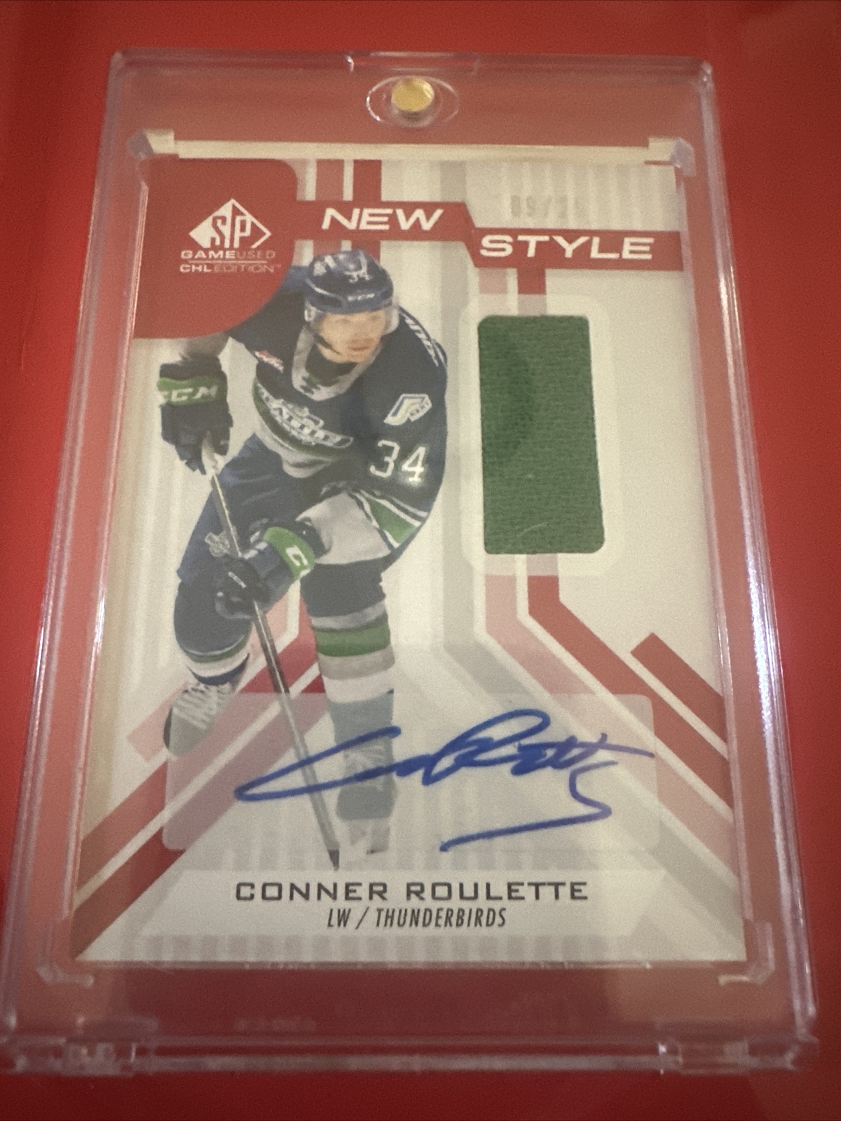2021-22 UD SP Game Used CHL Conner Roulette New Style Patch Auto 09/25 ...
