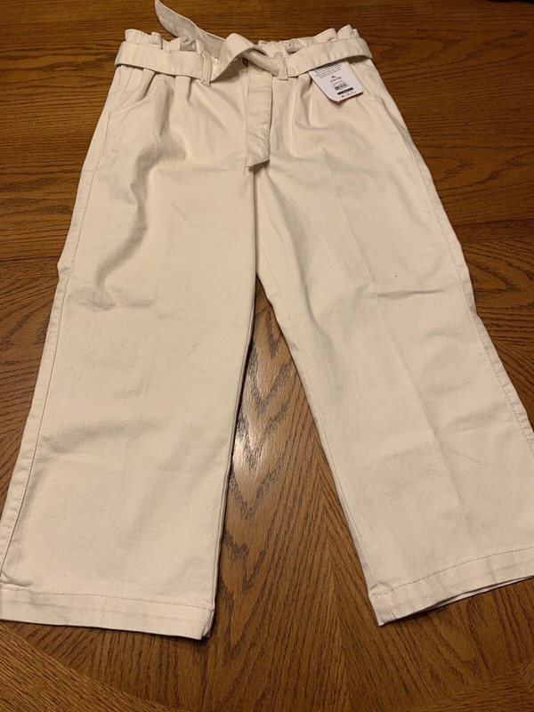 NEW - Girls Wonder Nation Wide Leg Beige Capri Jeans SZ XL (14-16)