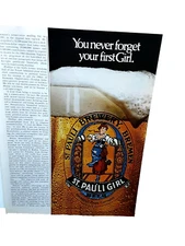 1981 St Pauli Girl Beer You Never Forget Your First Girl Original Print Ad 80s