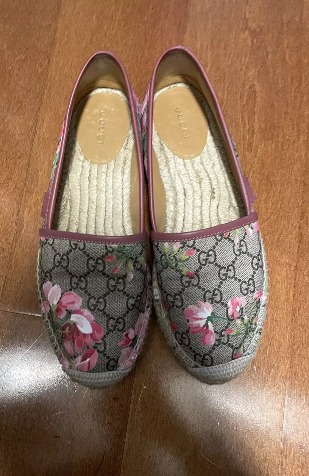 Chaussures espadrilles supreme imprimé floral authentiques GUCCI GG Supreme Blooms taille 38