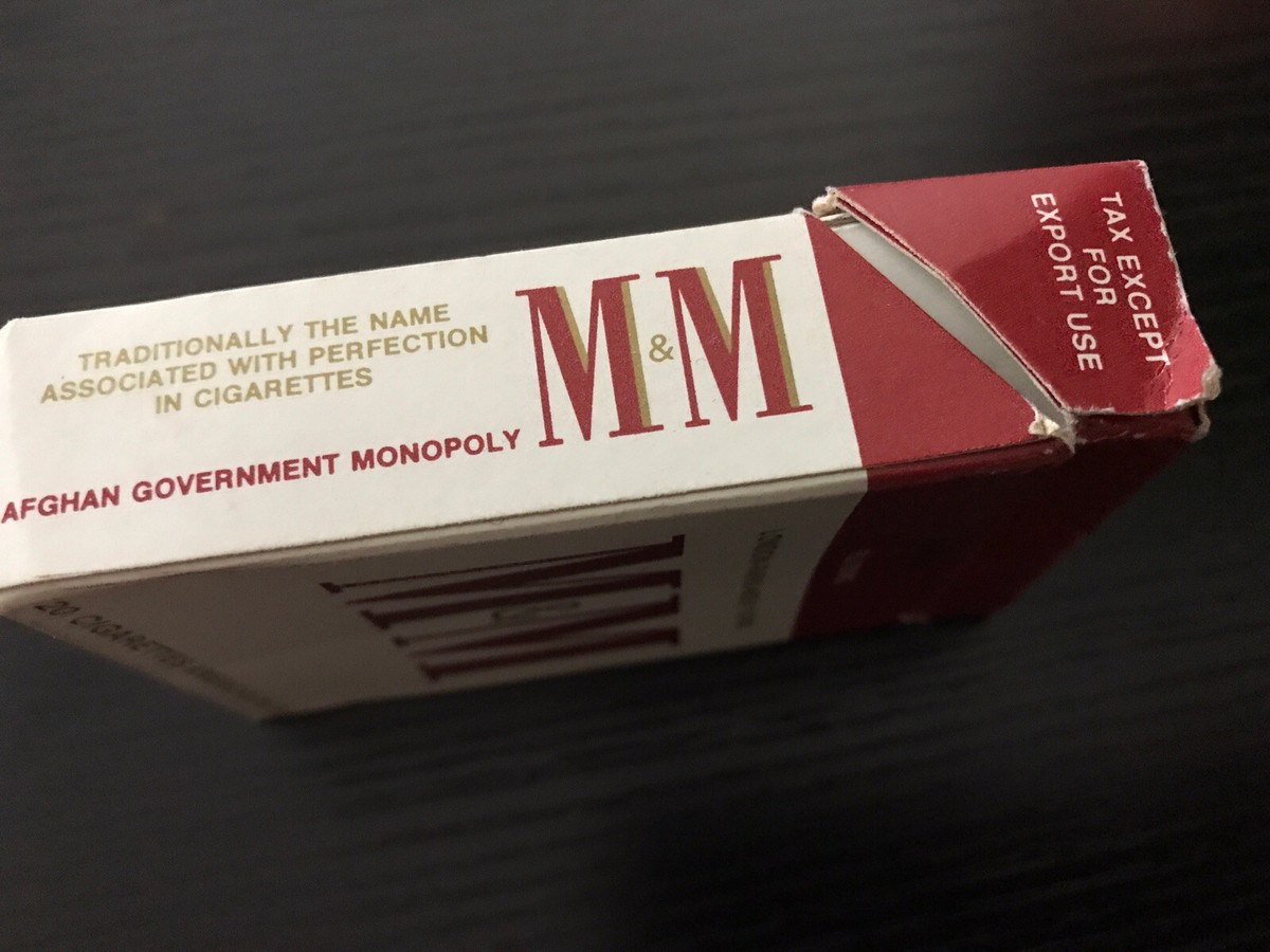 RARE M&M AMERICAN BLEND CIGARETTES HTF EMPTY BOX AFGHANISTAN GOVERNMENT  MONOPOLY