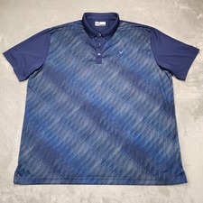 Callaway Golf Shirt Mens XXL Blue Geometric Short Sleeve Opti Dri Polo Stretch