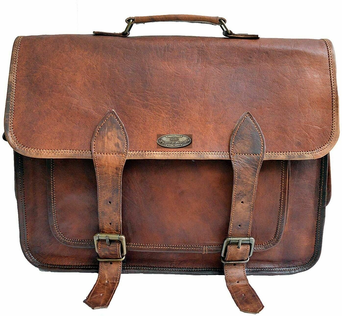 Handbag Briefcase Portfolio Laptop Shoulder Bag Messenger Gift For Him Leather-image