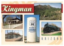 Kingman Arizona Multiview Photos Route 66 Train Depot Souvenir 6x4 Postcard UNP