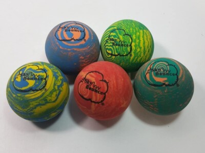 6 SKY BOUNCE RAINBOW MIX COLOR - HAND BALLS / RACKET BALL NEW (Made in Taiwan)