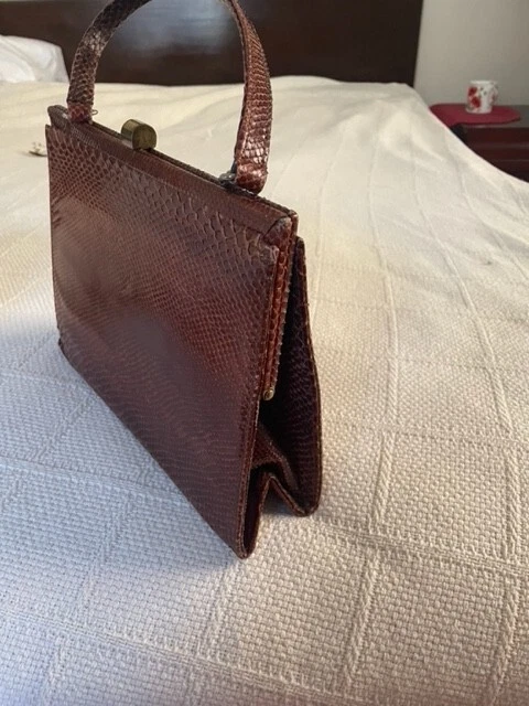 Nuevo bolso vintage de piel de serpiente marrón Foto 2 de 4