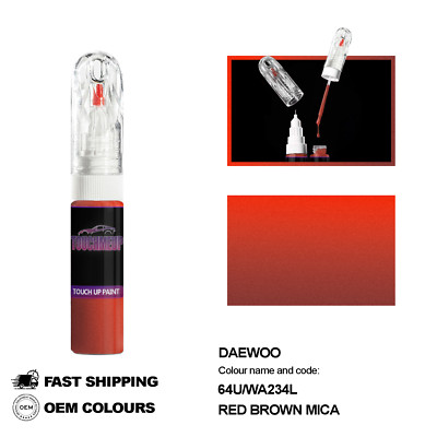 FOR DAEWOO RED BROWN 64U Touch Up Paint Pen Brush Fix Kit Scratch Chip Set Mark