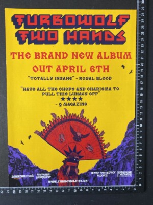 TURBOWOLF - TWO HANDS - ORIGINAL ADVERT POSTER [M15]