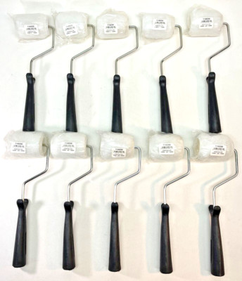 10 Pack 3 Inch Paint Roller & Frames 3/8 Nap 10mm-75mm Cover threaded handle HR