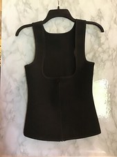 Ladies Neoprene Sauna Scoop Neck Sleeveless Zip Top Sz Sm.item 1102