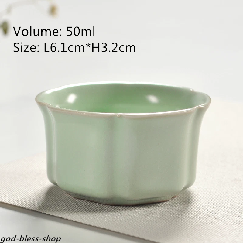 Taza de té esmaltada ruyao porcelana china kungfu taza de té cerámica china Foto 2 de 4