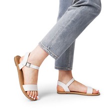 Women's Ankle Strap Flat Sandals Open Toes One Band Buckle Summer Dressy Sandals