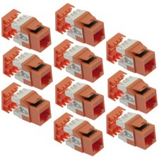 10 Pcs Cat5e RJ45 Network LAN Ethernet Keystone Jack 180  110 Punch Down Orange