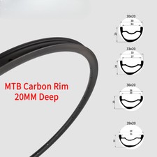 29ER XC AM Mountain Bicycle Carbon Rims 30/33/36/39mmx20mm Clincher Tubeless
