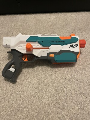 NERF Modulus Tri-Strike Blaster Toy No Attachments No Darts Used Working