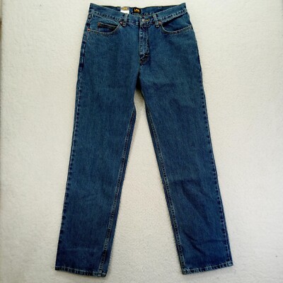 Lee Relaxed Fit Jeans Mens 34x34 Blue Straight Leg Cotton