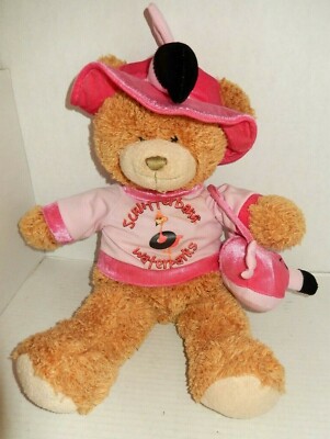 Vintage Fiesta Schilitterbahn Waterpark 12'' Plush Bear With Flamingo Hat & Purse