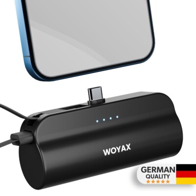 USB-C-Stecker Mini tragbares Powerbank 5000mAh mit internem Type-C-Kabel