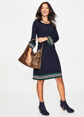 Boden Trudy Knit Blue Dress Size 2 | eBay