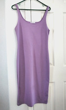 Zara tank bodycon midi dress sleeveless stretchy 96% polyester Pale Purple L