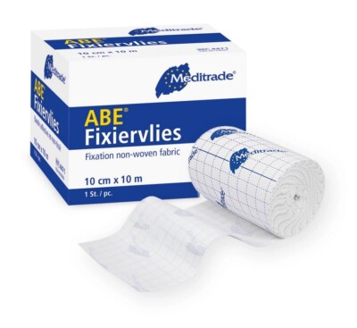 Meditrade ABE  Fixiervlies 10 cm x 10 m Verband Wundverband Rolle selbstklebend