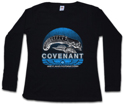 COVENANT DAMEN LANGARM T-SHIRT USCSS Nostromo Alien Yutani Logo Space Ship