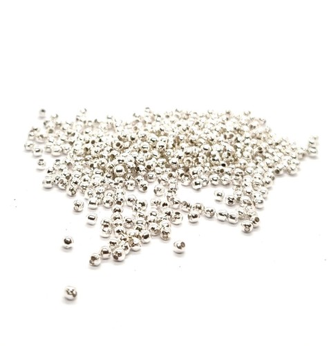 CUENTAS ESPACIADORAS ARTESANALES REDONDAS PLATEADAS - 2mm, 3mm 4mm 5mm - Imagen 13 de 24