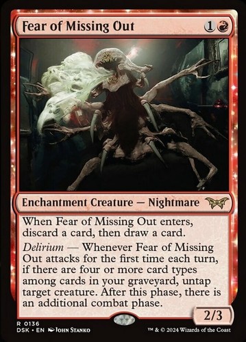 1x Fear of Missing Out NM-Mint, English Duskmourn: House of Horror MTG Magic
