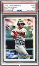 1996 TOPPS CHROME REFRACTOR #130 RAY LANKFORD PSA 7