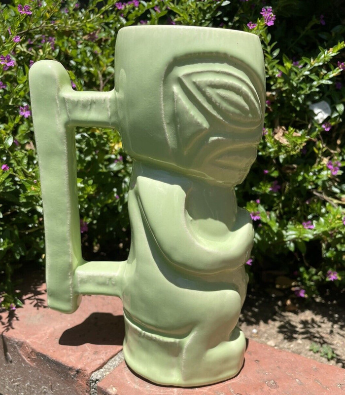 Rarotongan LARGE Heavy Early Tiki Farm Mug Stein Squid 2004 Hawaiiana Barware