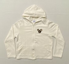 VTG Disney Girl s Hoodie Sweatshirt Full Zip White Jacket Made In USA Size XL