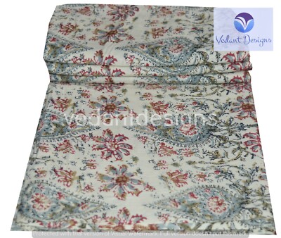 26 Yard Indian Hand Block Cotton Multi-Color All Over Print Handcrafted Fabric