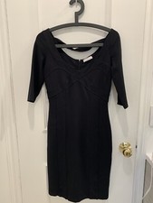 Versace Collection Black Fitted Dress. Size 46