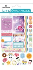 Life Organized Planner Calendar Stickers Kawaii Donuts Coffee Rainows Icons Tags