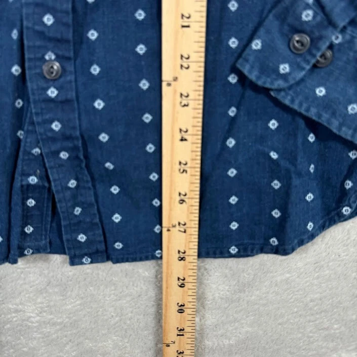 Brooks Brothers Red Fleece Shirt Mens Large Blue Floral Geometric Linen Preppy - Image 4 of 4