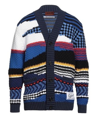 Missoni Multicoloured Button Up Jacquard Wool Blend Knit Cardigan Jumper
