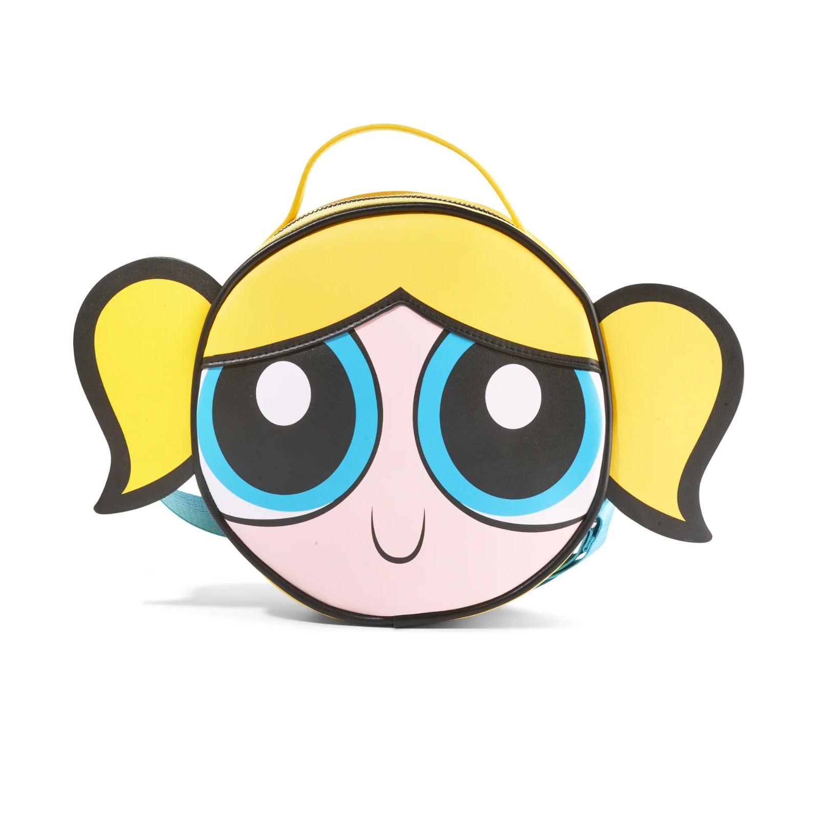 Round Crossbody Bag - The Powerpuff Girls Bubbles Face Vegan Purse Case NEW