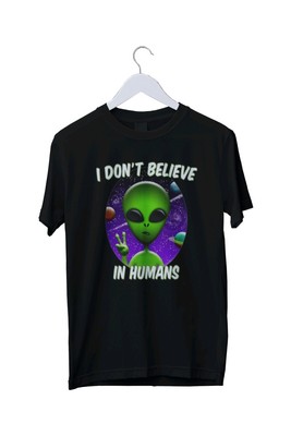 Lustiges UFO Alien Gamer T-Shirt I Don't Believe In Humans - Herren S M L XL 2 3 4 XL