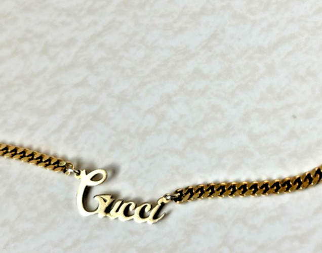 Gorgeous Authentic Gucci Script Chain Necklace – … - image 2