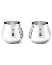 Georg Jensen Hand Polished Sky Shot Glass Pair Silver