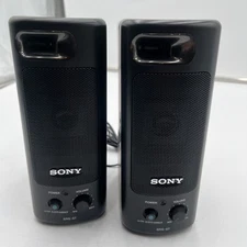 Vintage Sony SRS-57 Portable 7" Active Speakers Pair Clean Battery Tested