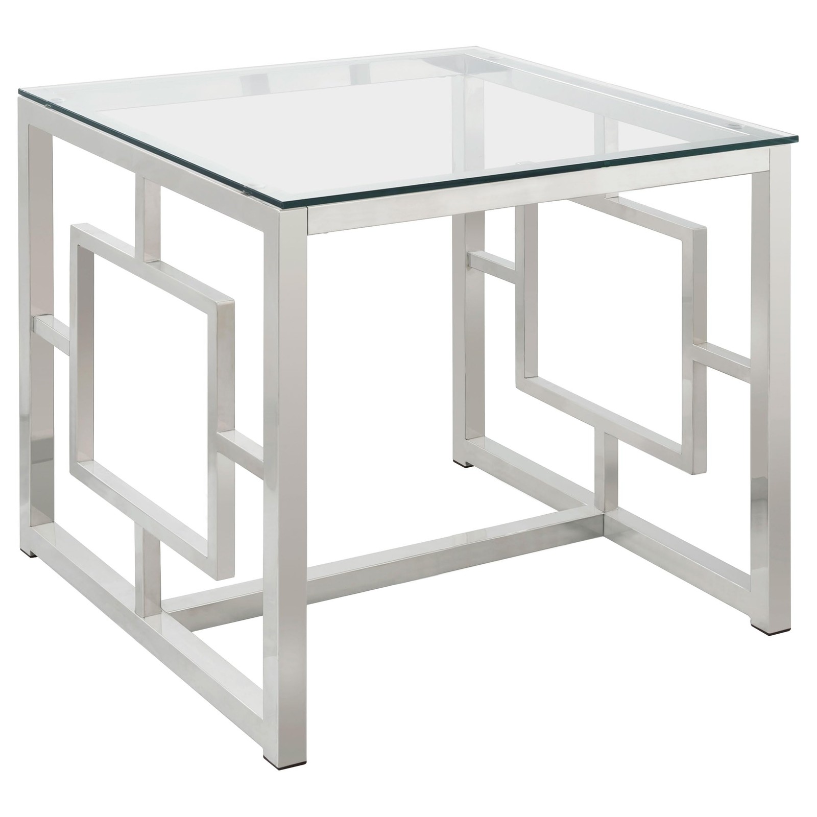 Coaster Home Furnishings - Merced - Square Glass Top End Table with Chrome Fr...