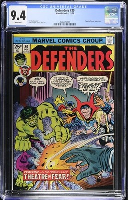 Defenders #30 1st Tapping Tommy 1975 Dr Strange Nighthawk Hulk Valkyrie CGC 9.4
