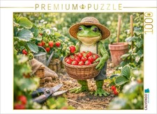 CALVENDO Puzzle Frosch bei der Erdbeer Ernte 1000 Teile Lege-Gr e 64 48 cm