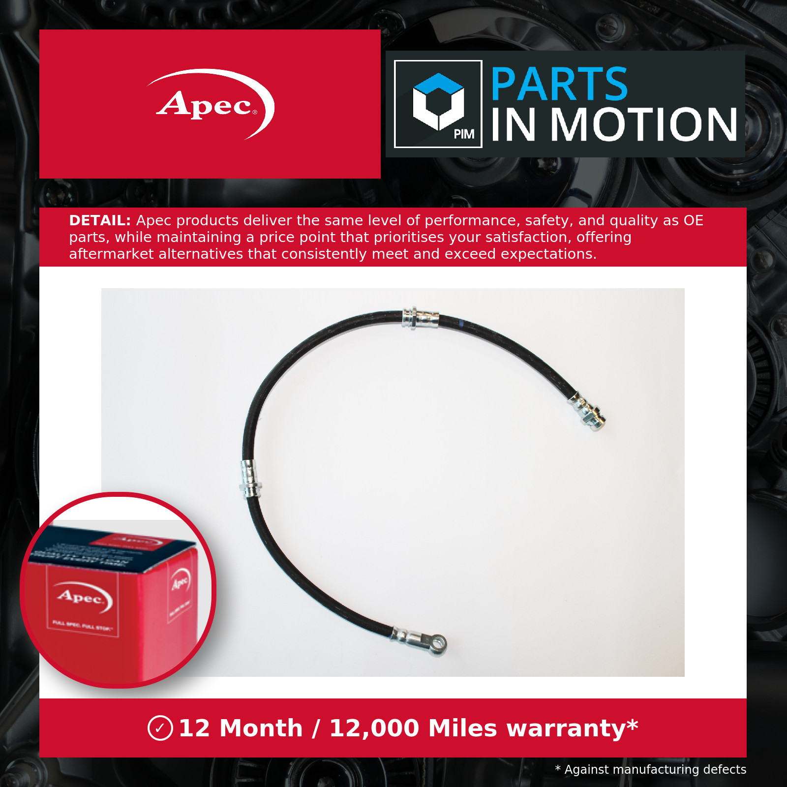 Brake Hose fits MITSUBISHI PAJERO Mk4, V2W 3.2D Front 2006 on 4M41 Hydraulic New